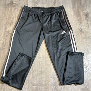Adidas Aeroready Black Sweatpant With Pink Side Stripes. Size Medium 12-14